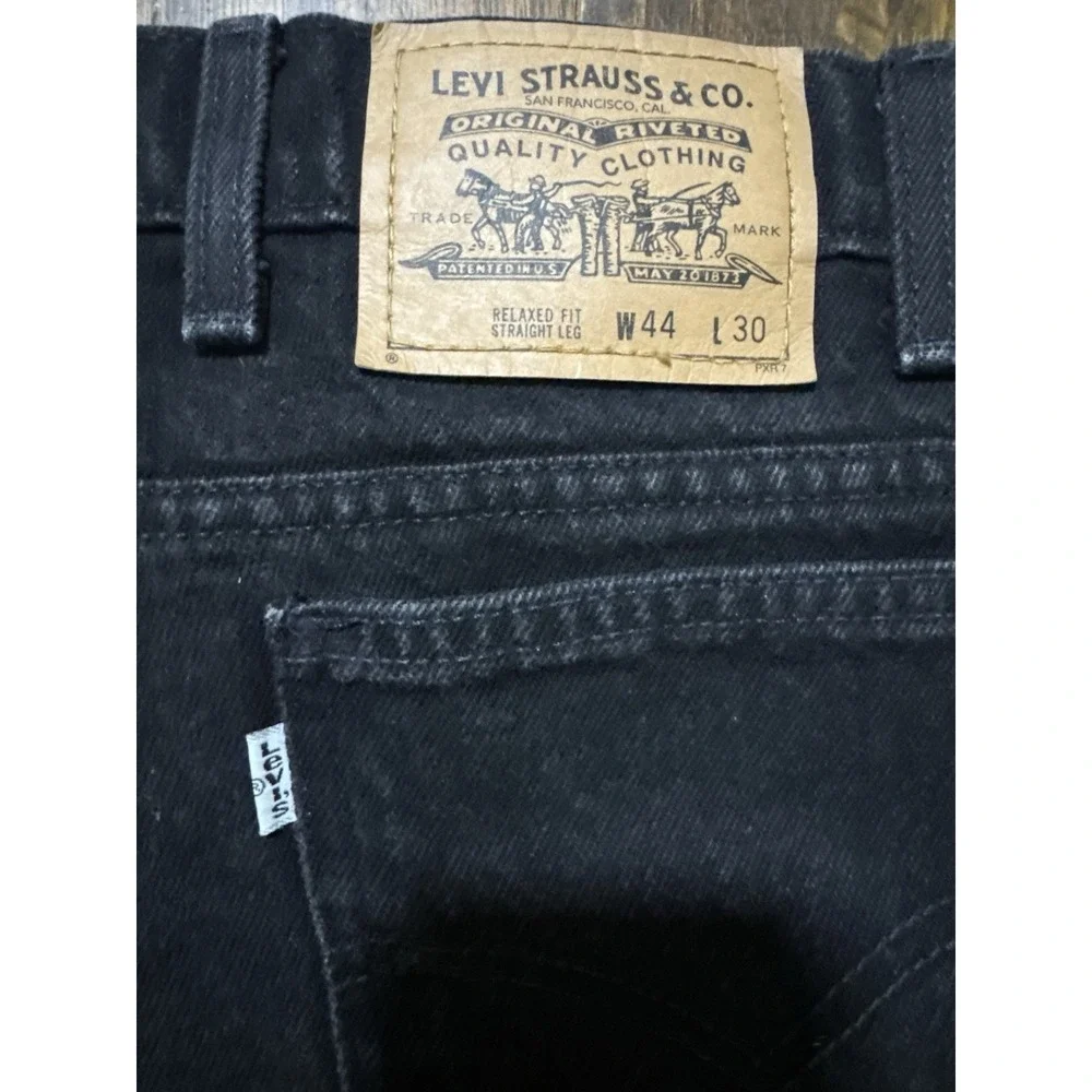 Levis Jeans Mens Size W44xL30 Black Relaxed Fit Straight Leg Cotton Vintage 1997